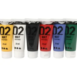 Akrylfarben 20 Ml - Grundfarben, Matt, 6 Stk.