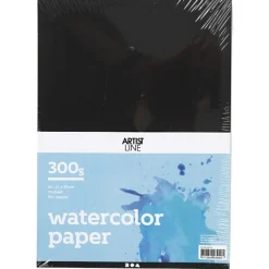 Aquarellpapier A4 300 G - Schwarz, 10 Bogen