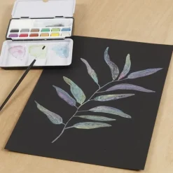 Aquarellpapier A4 300 G - Schwarz, 10 Bogen