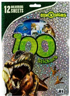 Aufkleber 100 Stk. + Zeichnungen 12 Stk., Dino