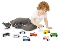 Autos Aus Holz - Grose Fahrzeuge, 9 Teile