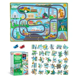 Bodenpuzzle Weltreise M. Fahrbahn, 48 Teile
