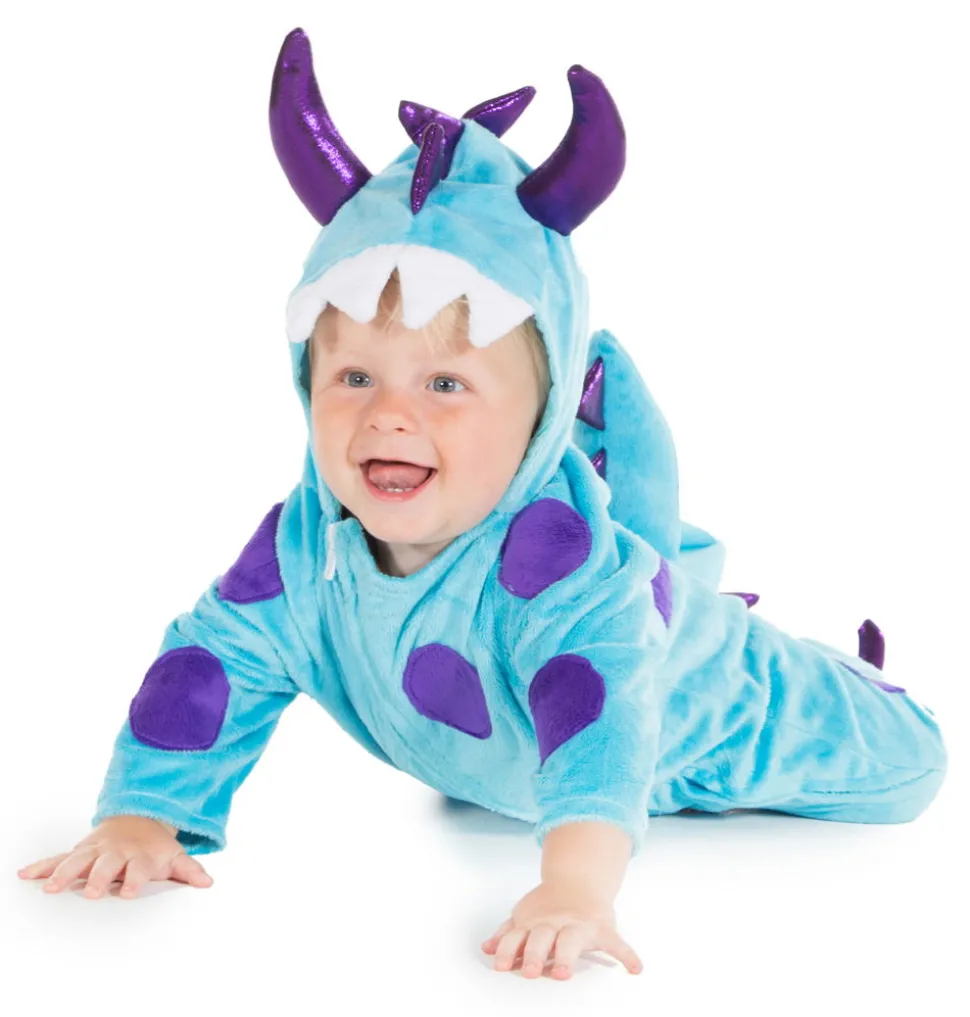 Drachenstrampler, Blaues Muster