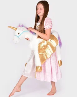 Einhorn Zum Reiten, Weis/Gold