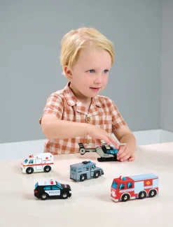 Einsatzfahrzeuge Aus Holz, 5 Stk.