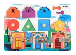 Feinmotorikbrett Schlussel, Formen & Farben