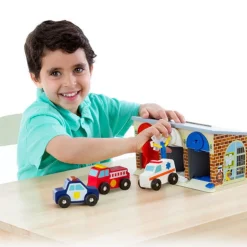 Garage Mit Schlusseln Und Einsatzfahrzeugen