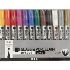 Glas- Und Porzellanmalstifte, 12 Stk.