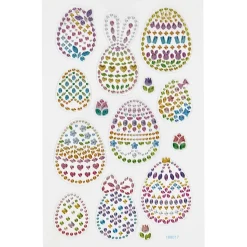 Glitzersteinaufkleber - Ostereier, 1 Bogen