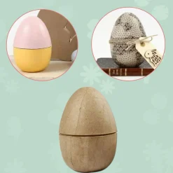 Halbe Eierschalen Aus Papiermache - H.12 Cm