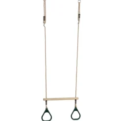 Holz Trapez Mit Ringen Aus Kunststoff, Grun