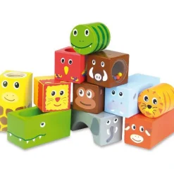 Holzklötze Mit Ton - Dschungeltiere