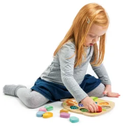 Holzpuzzle - 10 Teile - Eicheln Zahlen