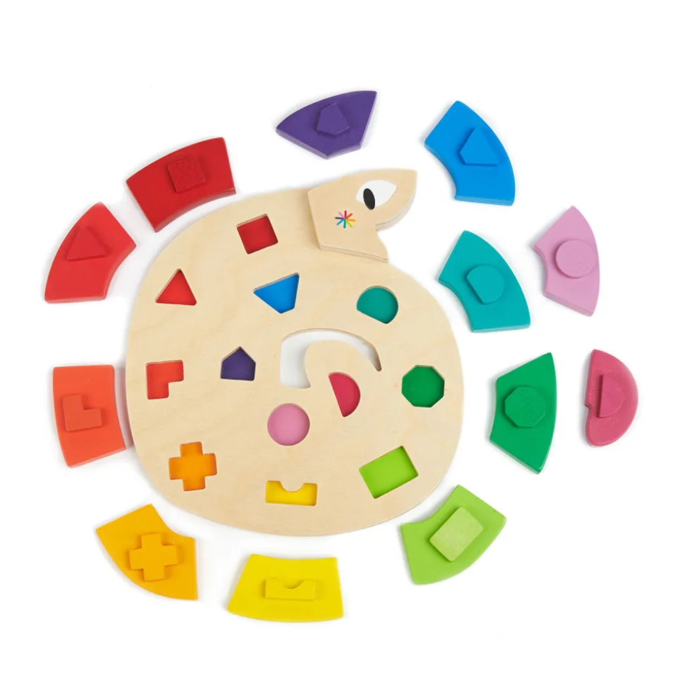 Holzpuzzle - 13 Teile - Farbschlange