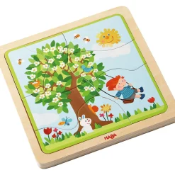 Holzpuzzle In Schichten - Jahreszeiten