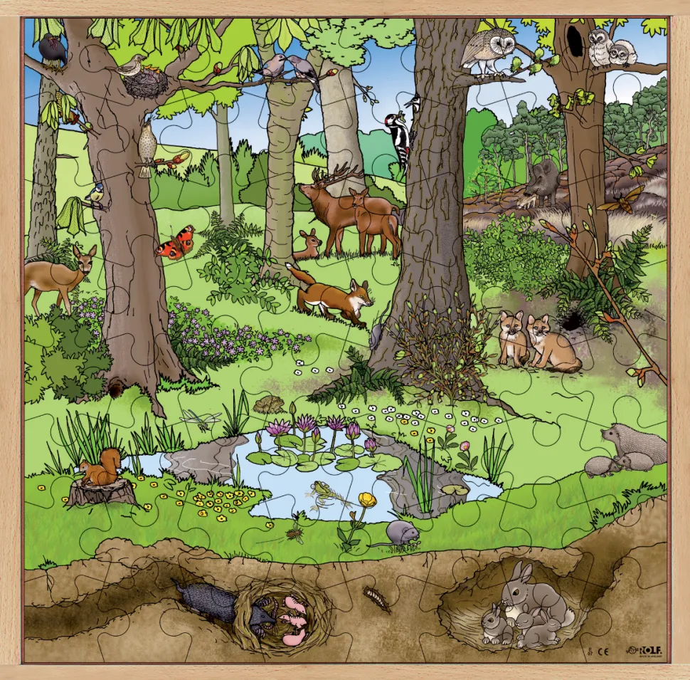 Holzpuzzle Mit 64 Teilen - Fruhling