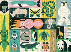 2-In-1 Puzzle - 500 Teile - Grose Tiere