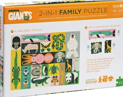 2-In-1 Puzzle - 500 Teile - Grose Tiere