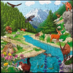 Interaktives Puzzle, 81 Teile - Berge