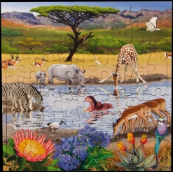 Interaktives Puzzle, 81 Teile - Savanne