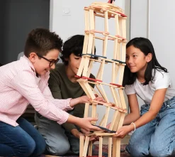 Kapla Holzbausteine, 120 Stk - Blau/Rot/Rosa