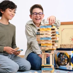 Kapla Holzbausteine, 120 Stk - Blau/Gelb/Grun