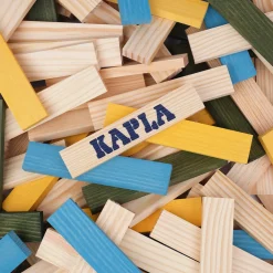 Kapla Holzbausteine, 120 Stk - Blau/Gelb/Grun