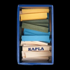 Kapla Holzbausteine, 120 Stk - Blau/Gelb/Grun