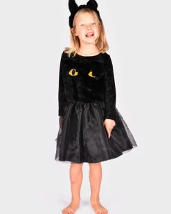 Katze - Kleid & Haarreifen, 4-6 J.