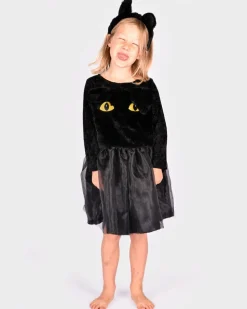 Katze - Kleid & Haarreifen, 4-6 J.