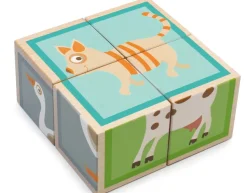 Klotzchenpuzzle Aus Holz - Bauernhof, 4 Klotze