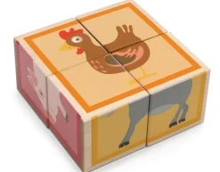 Klotzchenpuzzle Aus Holz - Bauernhof, 4 Klotze