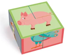 Klotzchenpuzzle Aus Pappe - Bauernhof, 4 Klotze