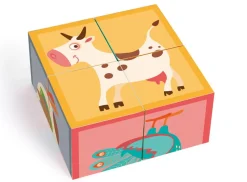 Klotzchenpuzzle Aus Pappe - Bauernhof, 4 Klotze