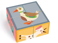 Klotzchenpuzzle Aus Pappe - Bauernhof, 4 Klotze