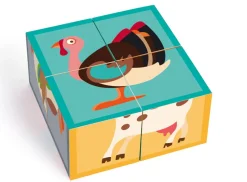 Klotzchenpuzzle Aus Pappe - Bauernhof, 4 Klotze