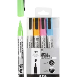 Kreidefilzer - Knallige Farben, 5 Stk.