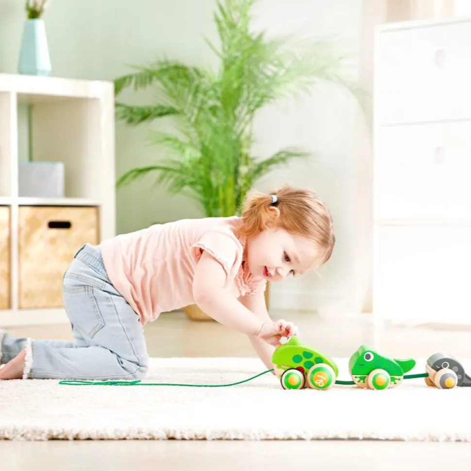 Nachziehspielzeug - Froschfamilie