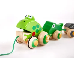 Nachziehspielzeug - Froschfamilie