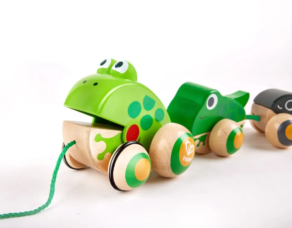 Nachziehspielzeug - Froschfamilie