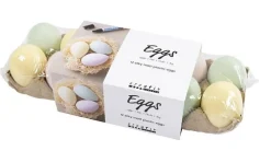 Ostereier Pastell - Kunststoff, 12 Stk.,