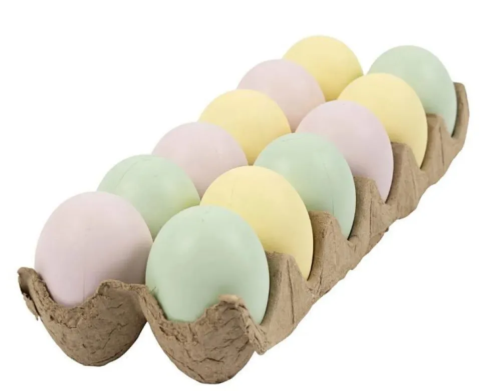 Ostereier Pastell - Kunststoff, 12 Stk.,