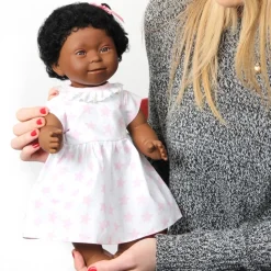 Puppe M. Down-Syndrom - Madchen, Schw. Haar, 40 Cm