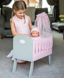 PuppenZubehör - Puppenbett Mit Himmel 45 Cm