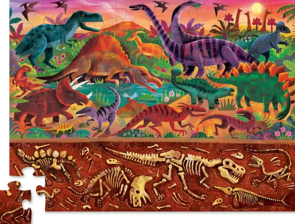 Puzzle - 48 Teile - Druber/Drunter - Urzeitwelt