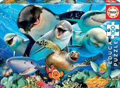 Puzzle, 100 Teile - Selfies, Meerestiere