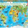 Puzzle, 150 Teile - Weltkarte M. Tiere