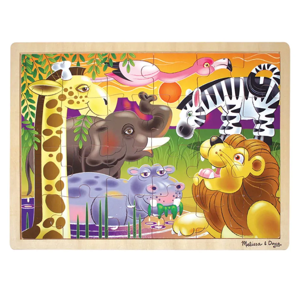 Puzzle Aus Holz - Afrikas Tiere, 24 Teile