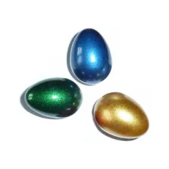 Rasseleier - Gold, Grun & Blau, 3 Stk.