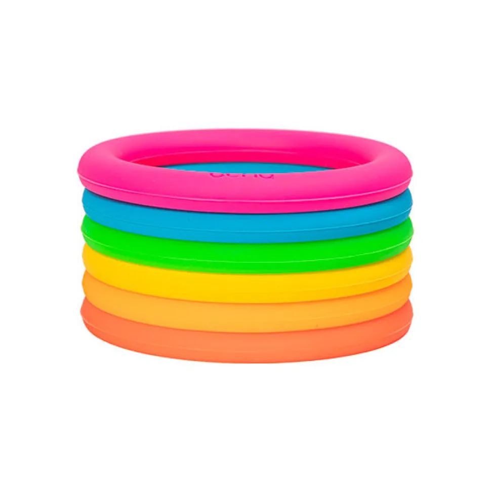 Ringe Aus Silikon - Neonfarben, 6 Stk.